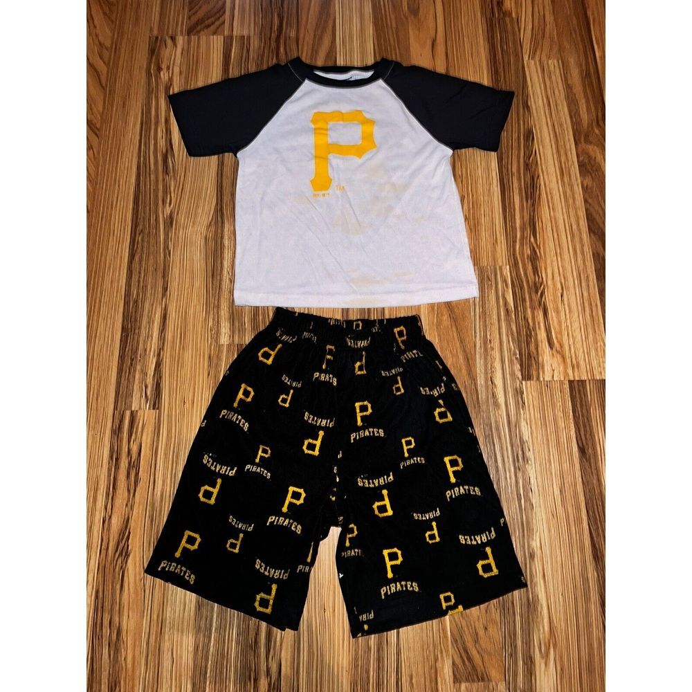 Pittsburgh Pirates Boys Pajama's PJ's Genuine Merchandise Sz 7 Top Is Stained‎